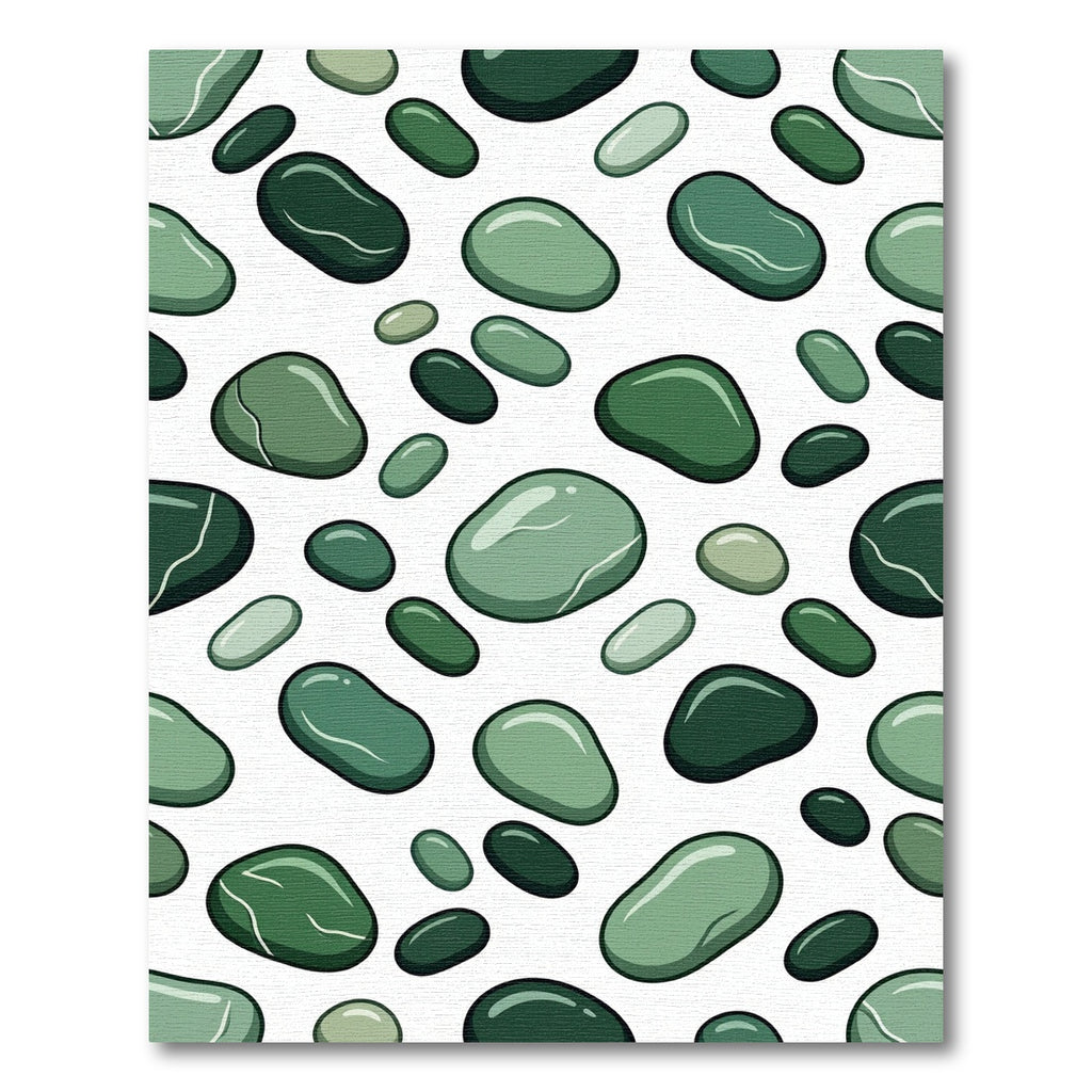 Verdant Green Pebble Medley Abstraction Rug