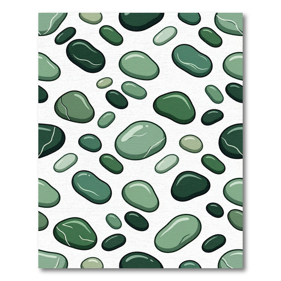 Verdant Green Pebble Medley Abstraction Rug