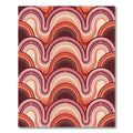 Retro Terracotta Curved Arch Wave Rug