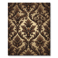 Elegant Bronze Damask Scroll Art Rug