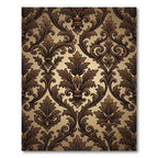 Elegant Bronze Damask Scroll Art Rug