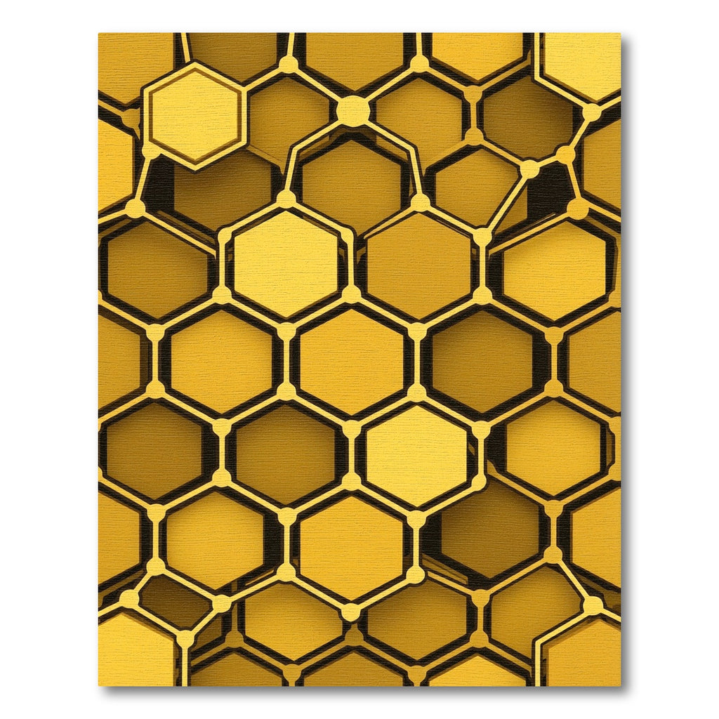 Golden Honeycomb Interconnected Geometric Rug