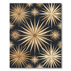 Golden Starburst Radiating Bloom Rug