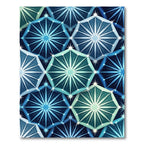 Cool Blue Starburst Geometric Rug