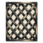 Rustic Charcoal Wooden Lattice Plaid Rug