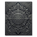 Ornate Gray Floral Mandala Rug