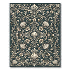 Ornate Seashell Floral Acanthus Swirl Rug