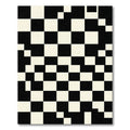 Modern Abstract Monochrome Checkerboard Art Rug