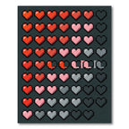Pixelated Heart Gradient Ombre Grid Rug