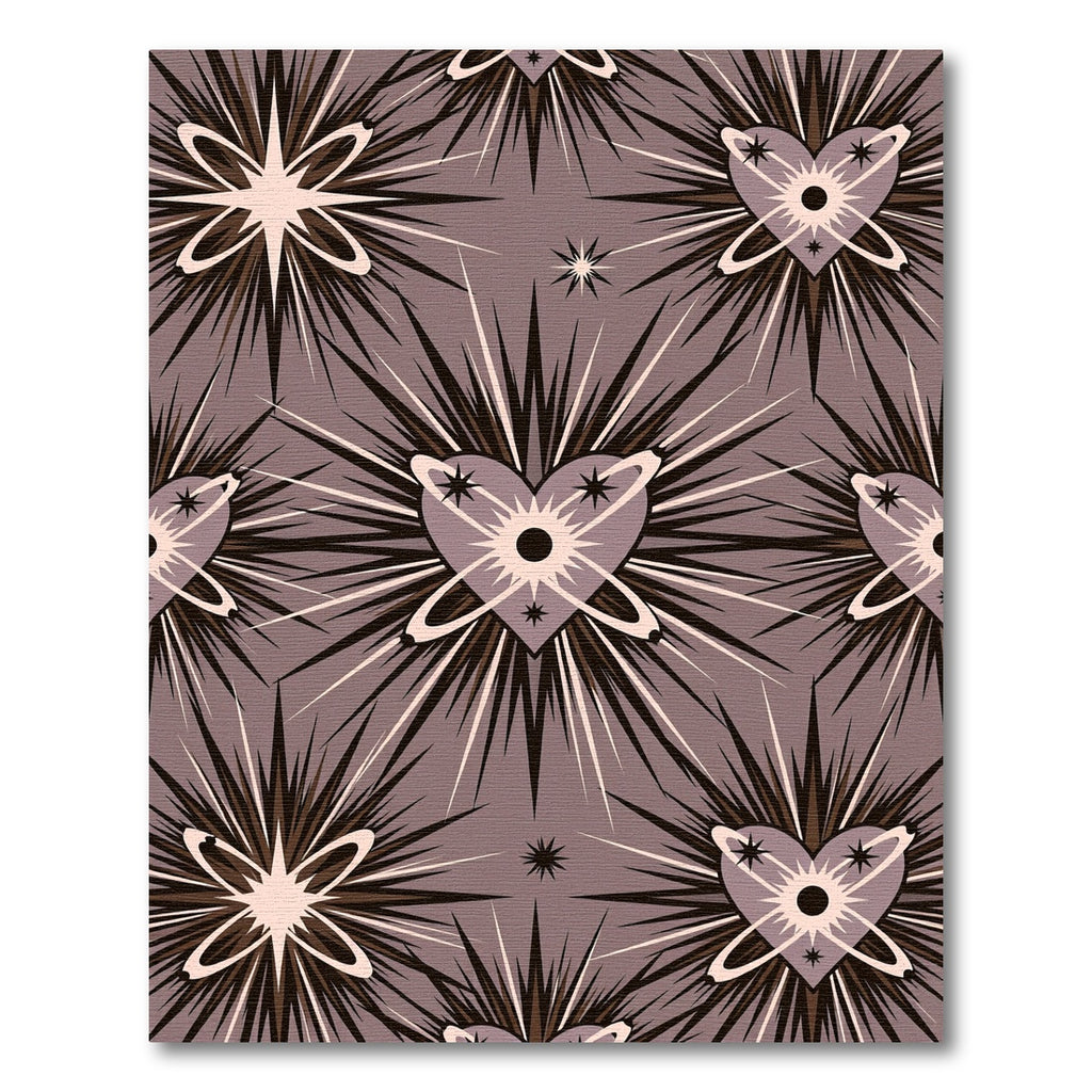Mauve Heartburst Starburst Medallion Rug