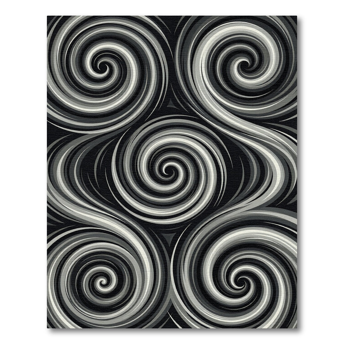 Monochromatic Swirls Abstract Illusion Rug