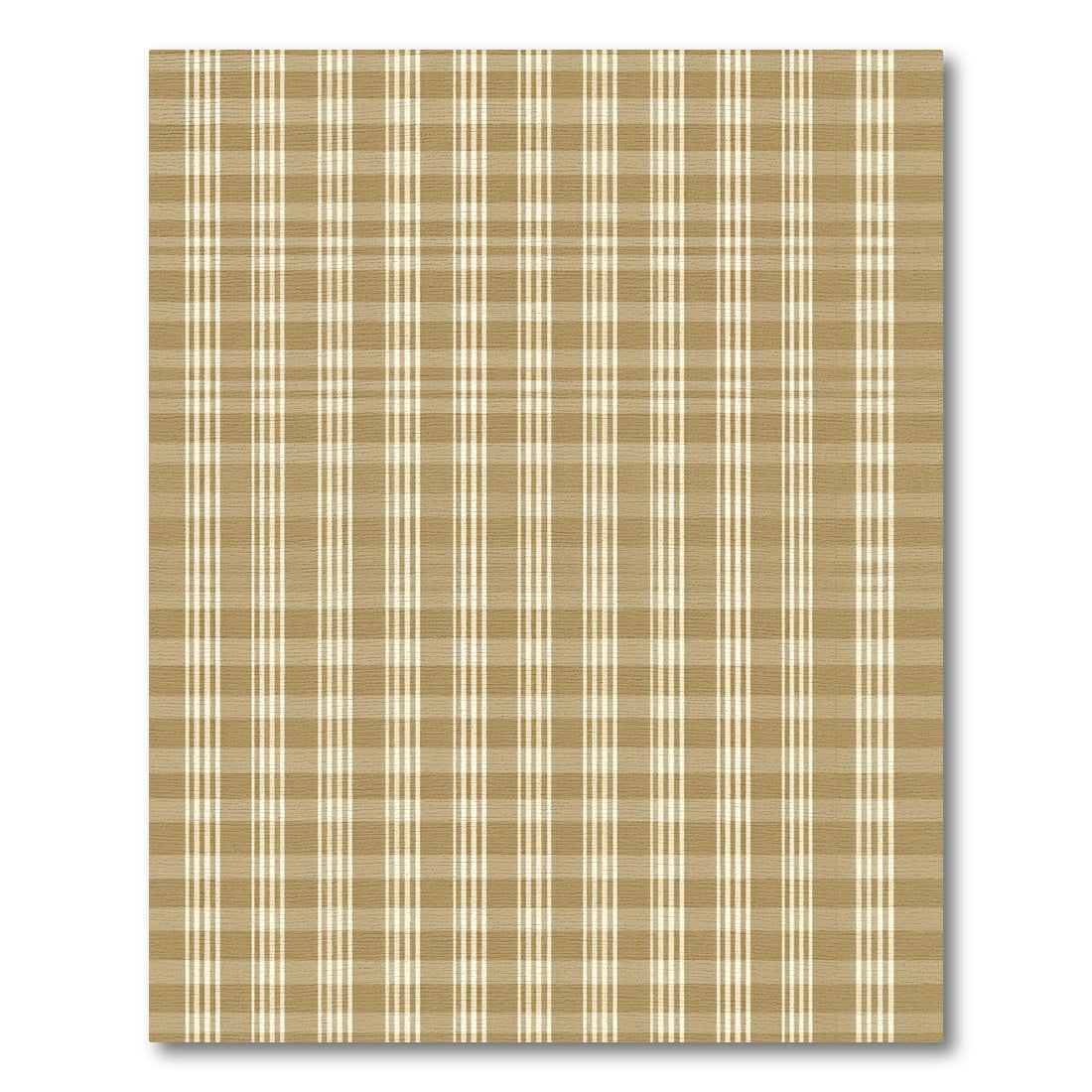 Classic Beige Plaid Grid Rug