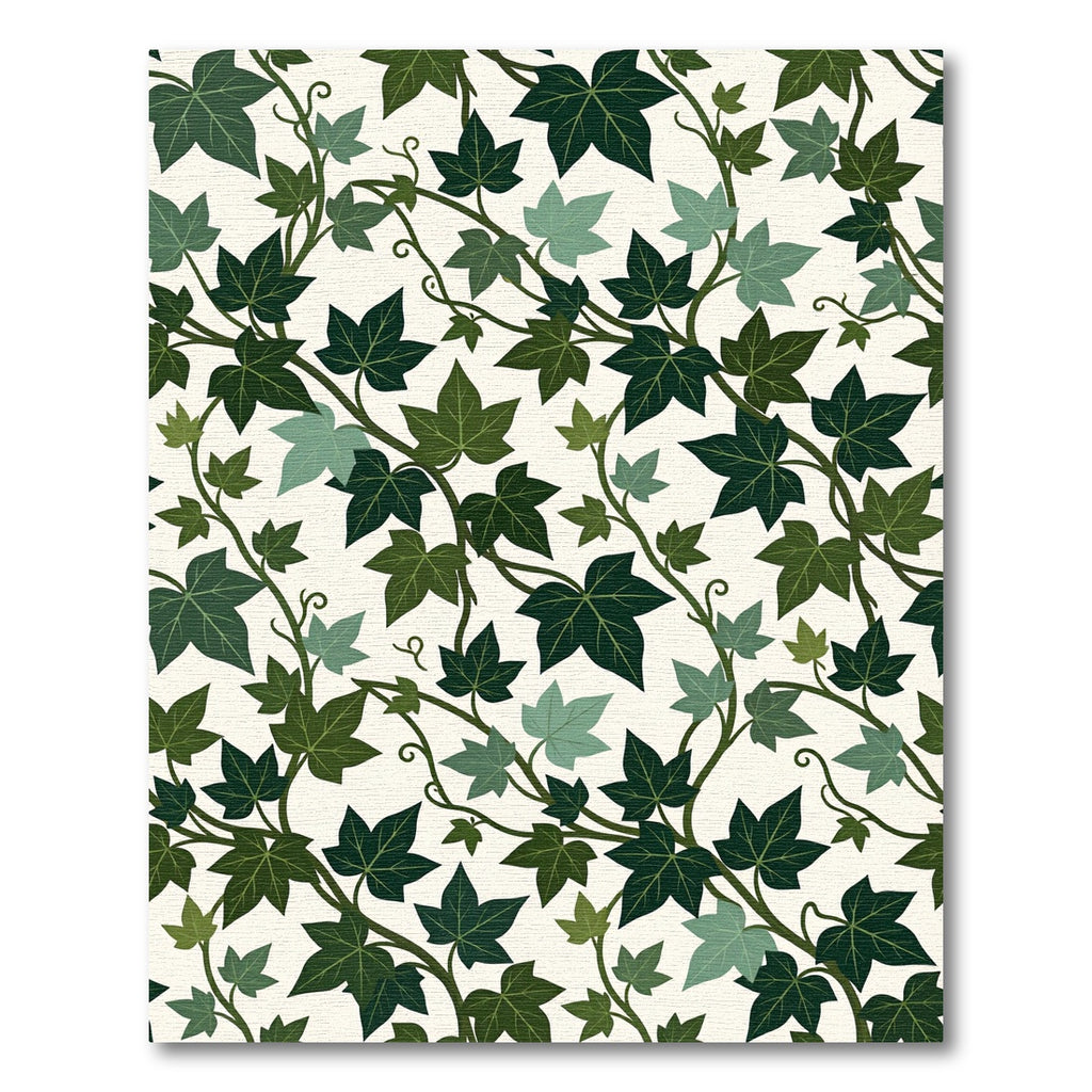 Green Ivy Vine Botanical Art Rug