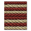 Braided Cream and Red Rope Stripes Rug