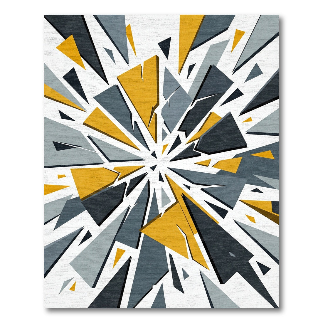 Abstract Geometric Burst Yellow Gray Rug