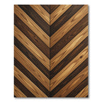 Rustic Brown Wooden Chevron Layers Rug