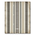 Vintage Neutral Striped Railway Motif Rug