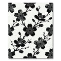 Minimalist Black and White Floral Branch Rug