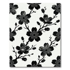 Minimalist Black and White Floral Branch Rug