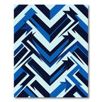 Angular Blue Arrow Chevron Rug