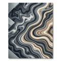 Modern Flowing Marbled Gray and Beige Rug