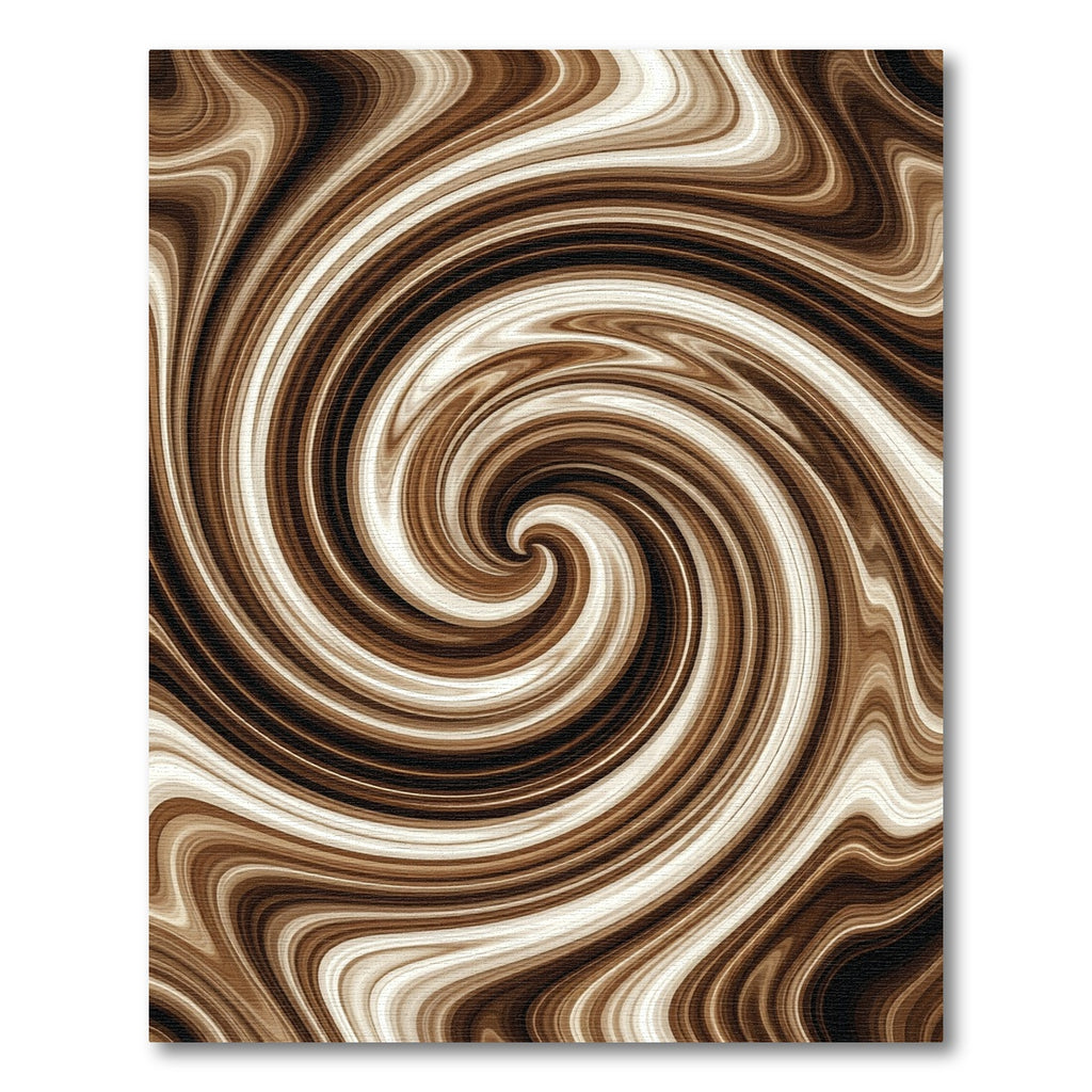 Rich Cocoa Swirling Organic Texture Rug