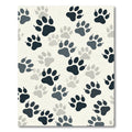 Minimalist Monochrome Paw Print Rug