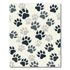 Minimalist Monochrome Paw Print Rug
