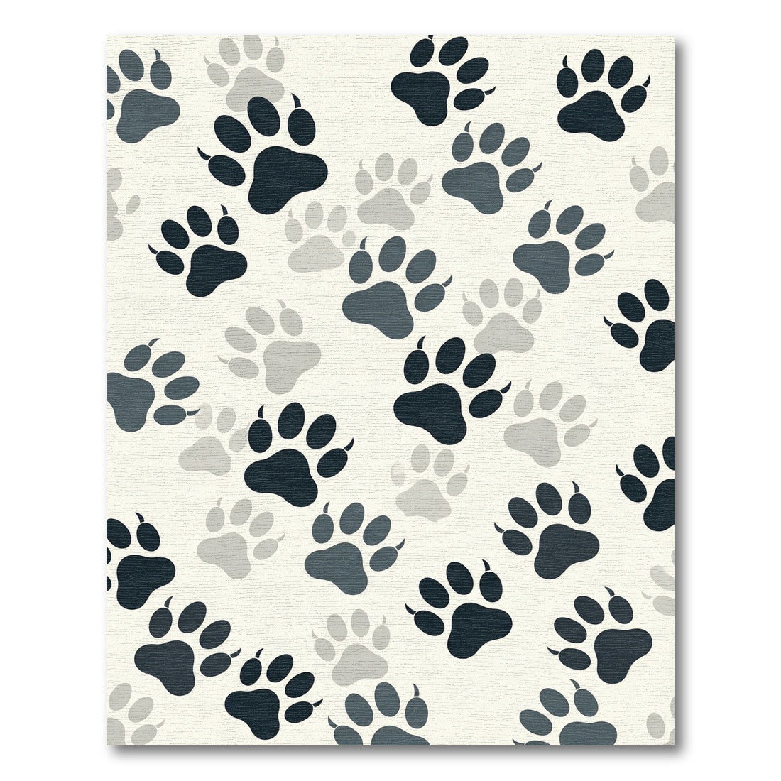 Minimalist Monochrome Paw Print Rug