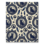 Mystical Midnight Black Cat Feather Tapestry Rug