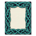 Deep Teal Rope Border Rug