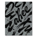 Contemporary Charcoal Black Abstract Calligraphy Rug