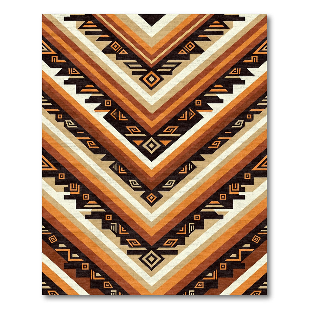 Earthy Geometric Chevron Aztec Art Rug
