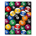 Colorful Billiard Ball Pumpkin Collage Rug