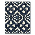 Midnight Navy Gothic Quatrefoil Tile Rug