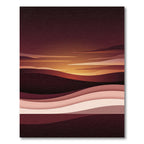 Modern Sunset Landscape Layered Gradient Rug