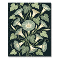 Sage Green Botanical Morning Glory Bouquet Rug