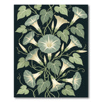 Sage Green Botanical Morning Glory Bouquet Rug