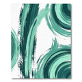 Modern Emerald Teal Abstract Swirl Rug