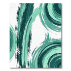 Modern Emerald Teal Abstract Swirl Rug