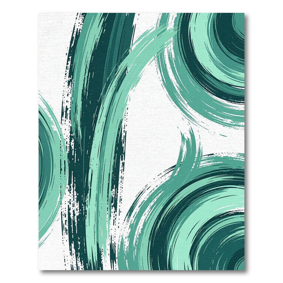 Modern Emerald Teal Abstract Swirl Rug