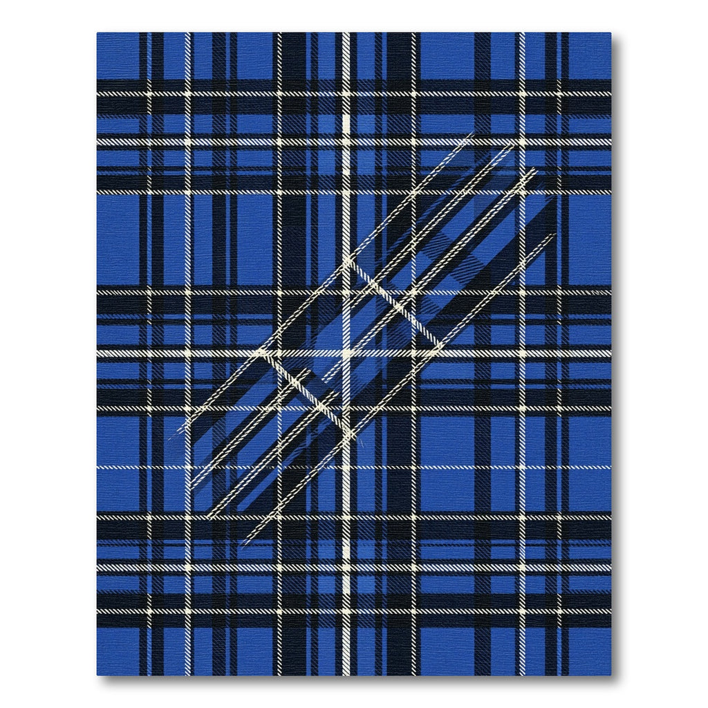 Modern Royal Blue Tartan Plaid Rug