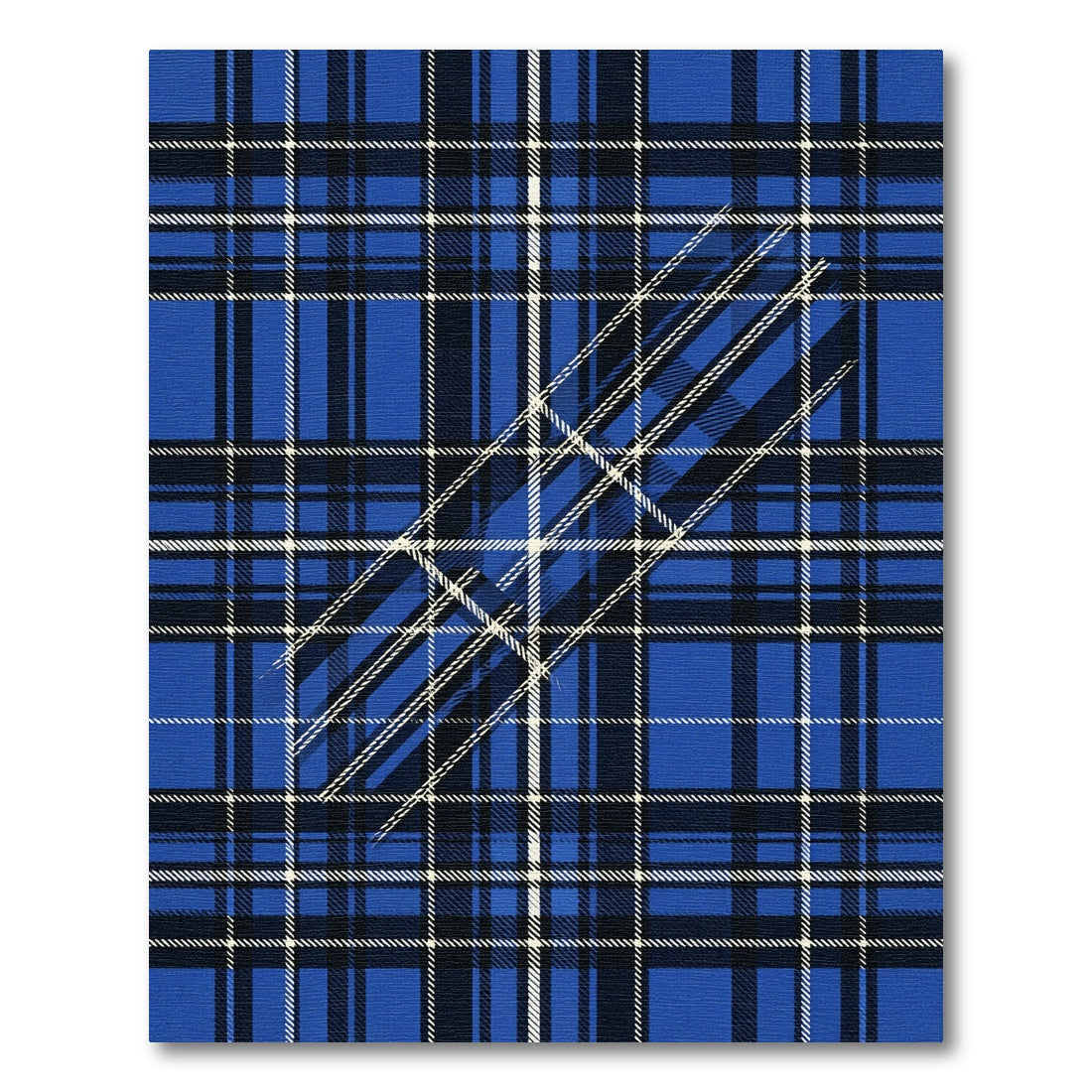 Modern Royal Blue Tartan Plaid Rug