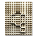 Cream Geometric Sculptural Grid Waffle Rug