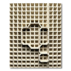 Cream Geometric Sculptural Grid Waffle Rug
