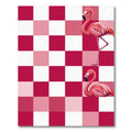 Pink Flamingo Checkerboard Art Rug