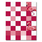 Pink Flamingo Checkerboard Art Rug