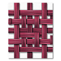 Crimson Woven Texture Crossing Lines Rug