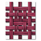 Crimson Woven Texture Crossing Lines Rug