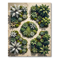 Lush Green White Tropical Foliage Rug